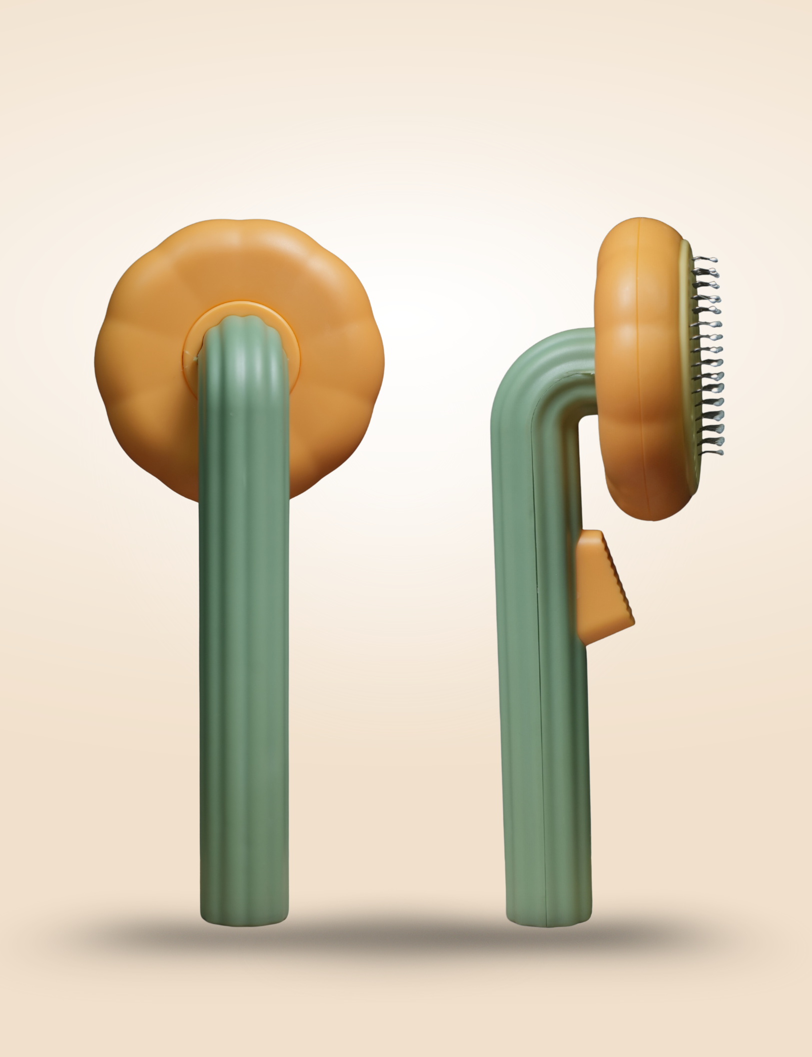 ChithuPets Pumpkin Shape Self-Cleaning Pet Brush – Gentle Grooming & Massage for Dogs & Cats