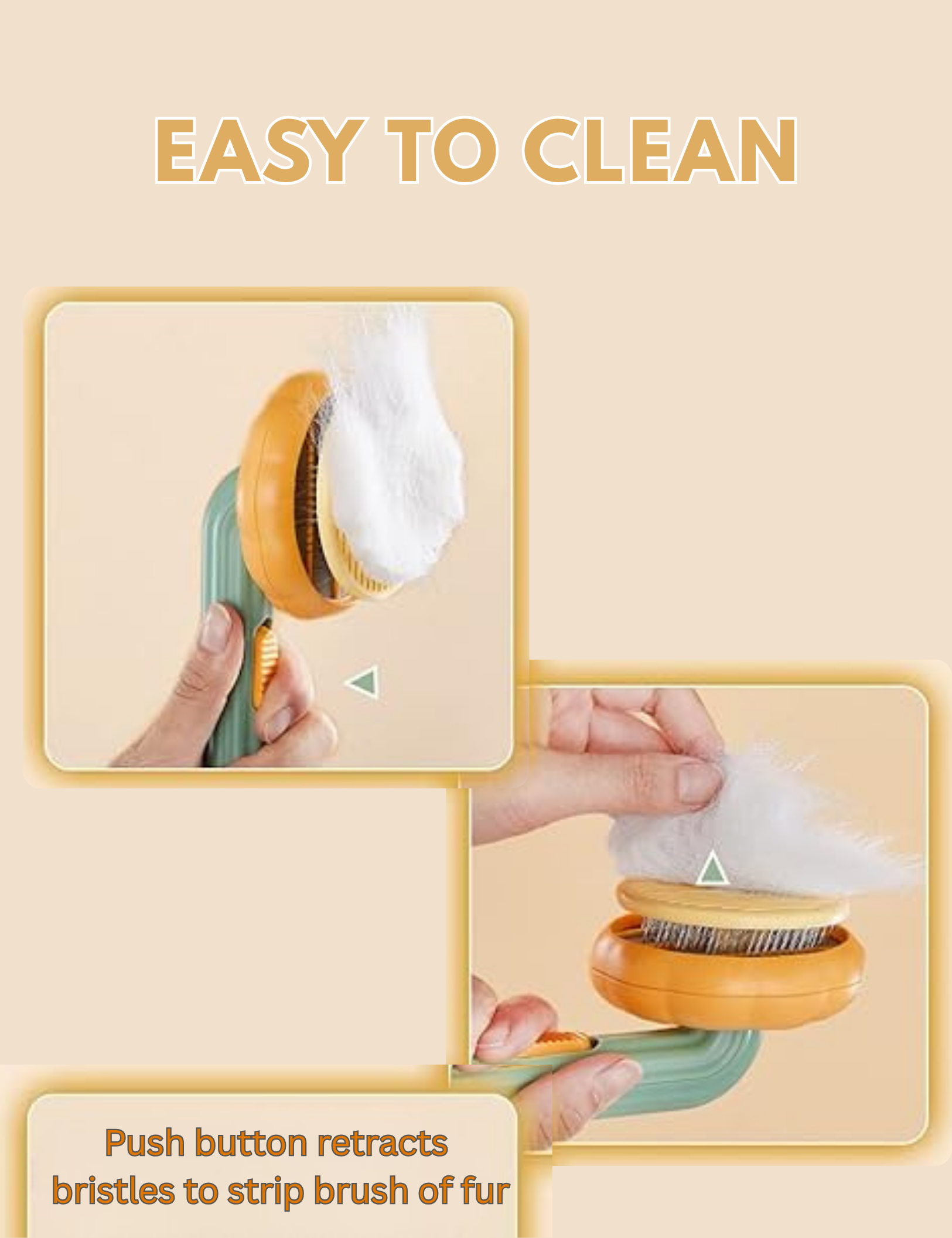 ChithuPets Pumpkin Shape Self-Cleaning Pet Brush – Gentle Grooming & Massage for Dogs & Cats